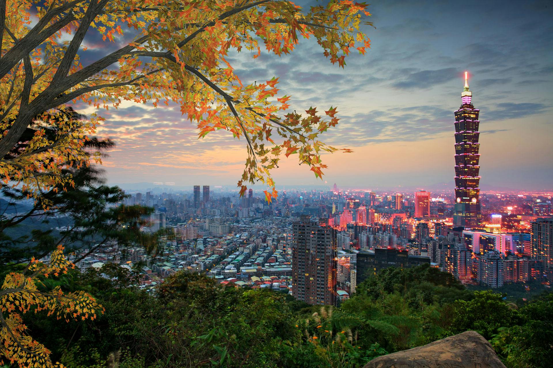 Image of Taiwan cityscape at dawn