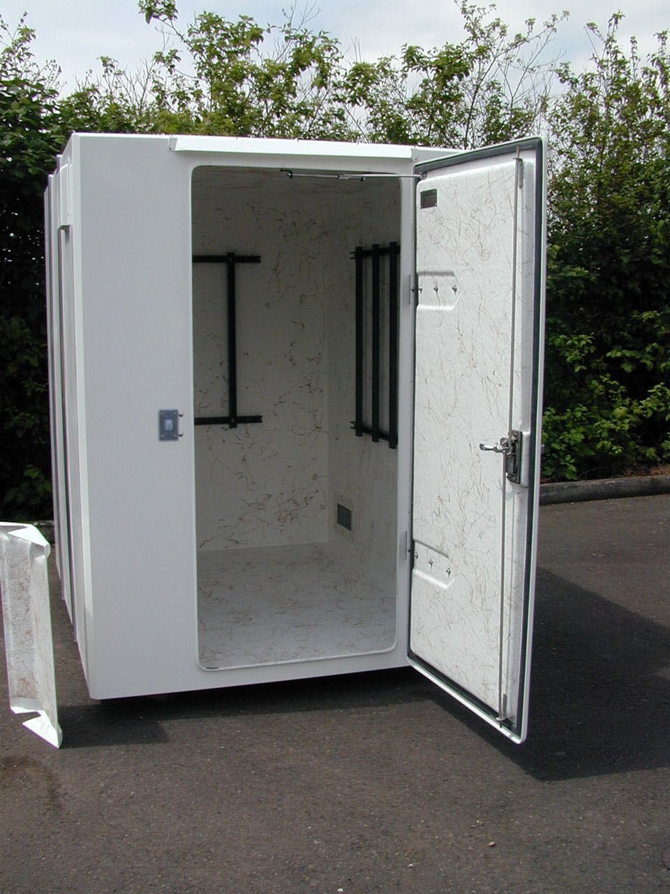 Large Plasti-Fab FRP model shelter, open